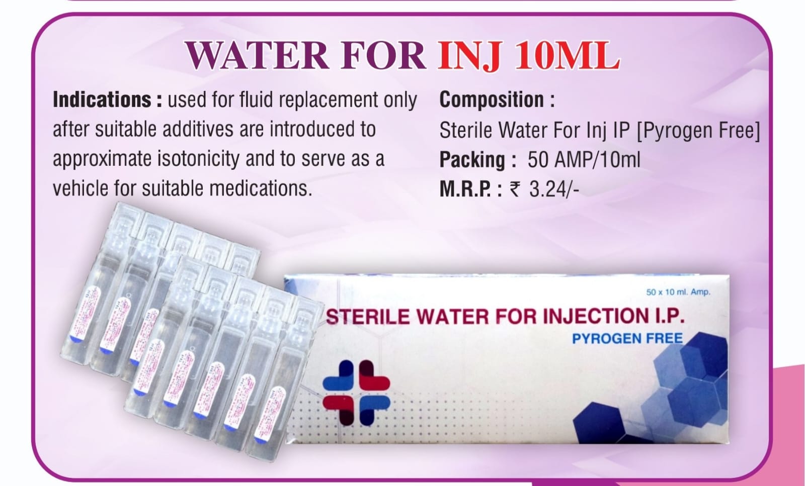 WATER FOR INJECTION 10ML