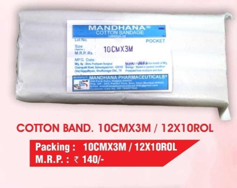MANDHANA COTTON BANDAGE 10CMX3M